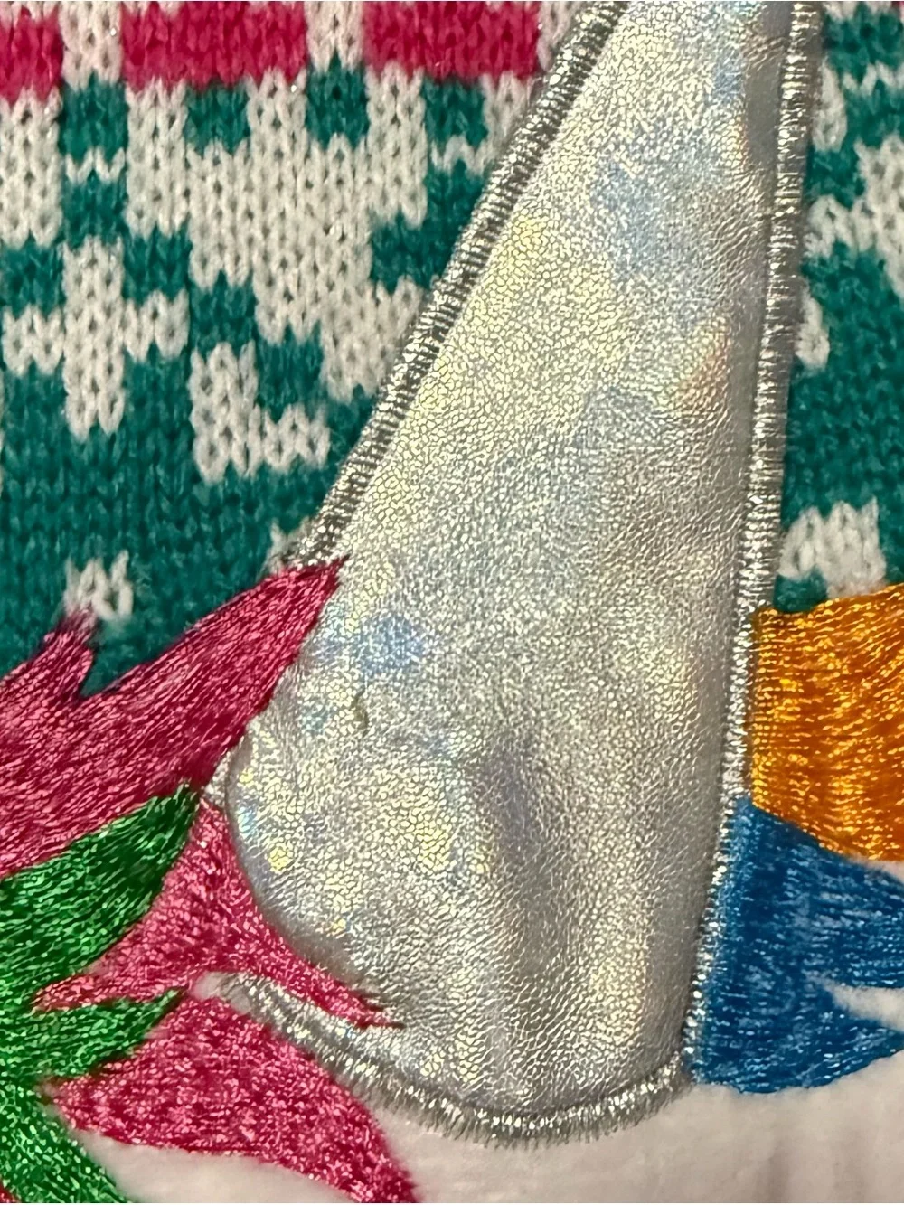 Blizzard Bay Unicorn Rainbow Ugly Christmas Sweater L
